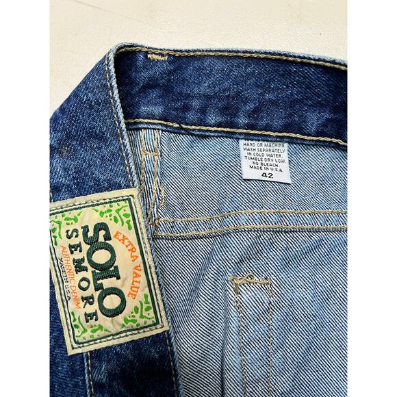 VTG SOLO SEMORE Baggy Loose fit Jeans Denim Men size 42x31 Y2K - Retro Skater - Picture 3 of 11